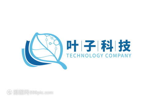 高端大气叶子科技公司LOGO设计